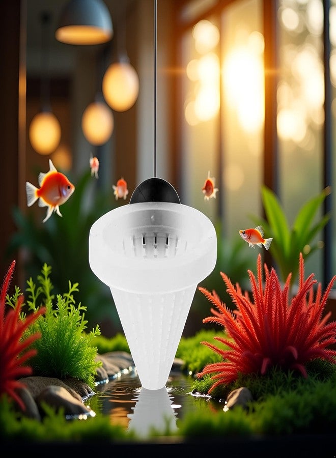 Tnyvm White 7cm Cone Shape Aquarium Red Worm Fish Feeder with Suction Height Professional, Automatic Feeders, Fish and Aquatic Pets - Image 2